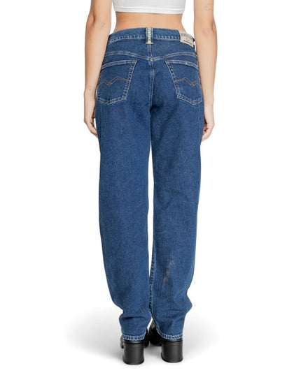 Replay Blue Cotton Mom Jeans