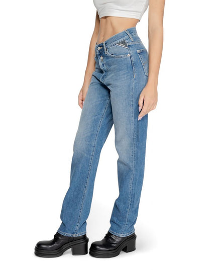 Replay Blue Cotton Mom Jeans