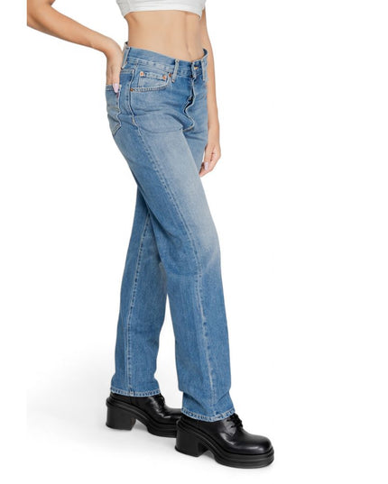 Replay Blue Cotton Mom Jeans