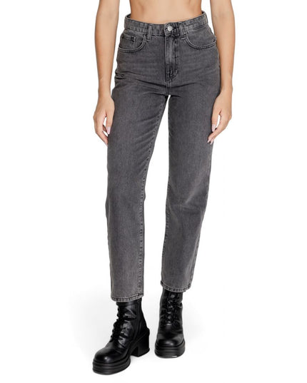 Only Gray Cotton Mom Jeans