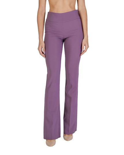 Sandro Ferrone Purple Polyester Flared Pants