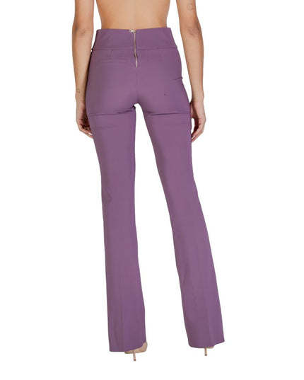 Sandro Ferrone Purple Polyester Flared Pants