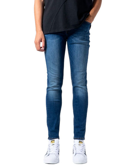 Jack Jones Blue Cotton Skinny Jeans