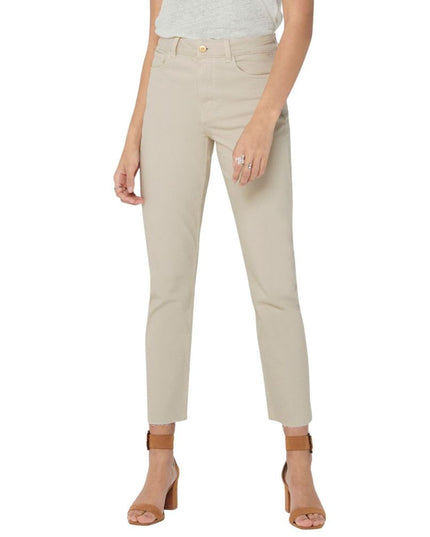 Only Beige Cotton Mom Jeans