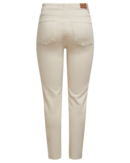 Only Beige Cotton Mom Jeans