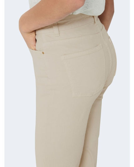 Only Beige Cotton Mom Jeans