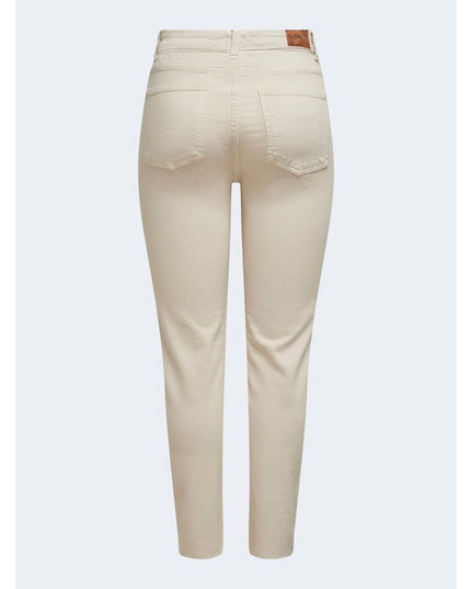Only Beige Cotton Mom Jeans
