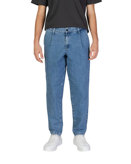 Jack Jones Blue Cotton Relaxed Fit Jeans