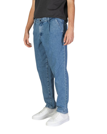 Jack Jones Blue Cotton Relaxed Fit Jeans