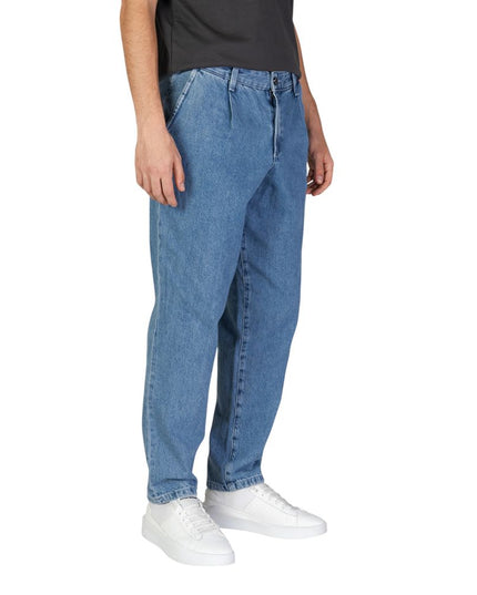 Jack Jones Blue Cotton Relaxed Fit Jeans