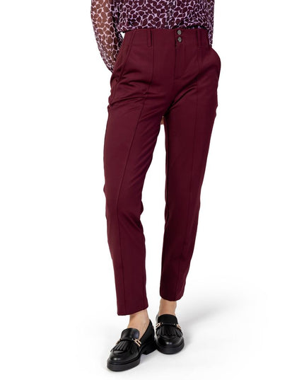 Street One Bordeaux Polyester Casual Pants