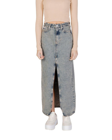 Calvin Klein Jeans Blue Cotton Long Skirt