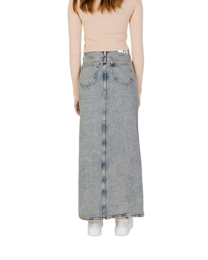 Calvin Klein Jeans Blue Cotton Long Skirt