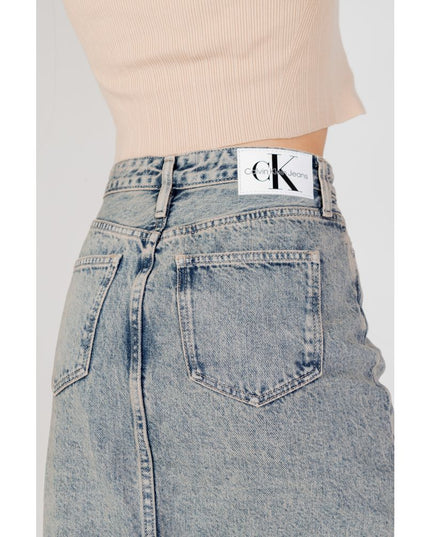 Calvin Klein Jeans Blue Cotton Long Skirt