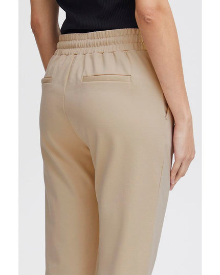 ICHI Beige Polyester Pants