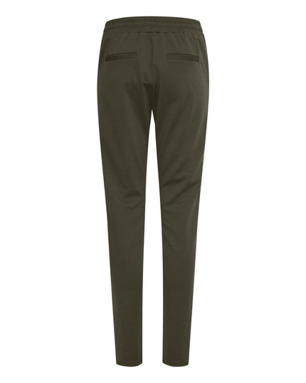 ICHI Green Polyester Casual Pants
