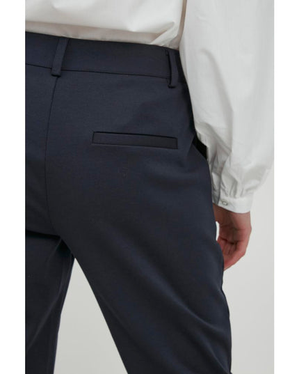 ICHI Blue Recycled Polyester Dress Pants