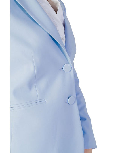 Sandro Ferrone Blue Polyester Blazer