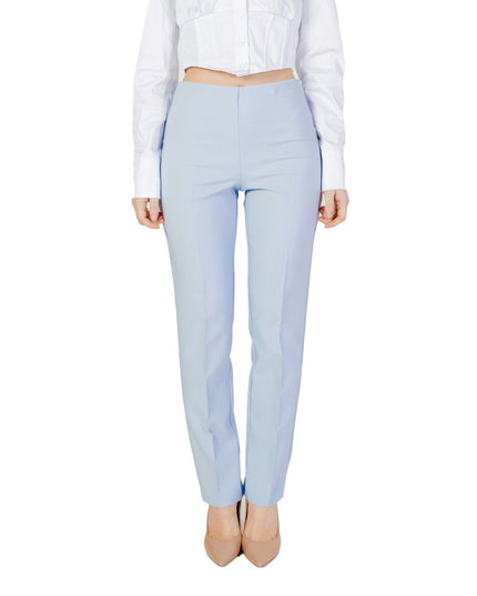 Sandro Ferrone Blue Polyester Dress Pants