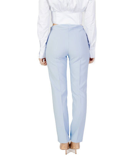 Sandro Ferrone Blue Polyester Dress Pants