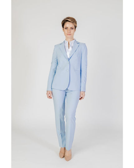 Sandro Ferrone Blue Polyester Dress Pants