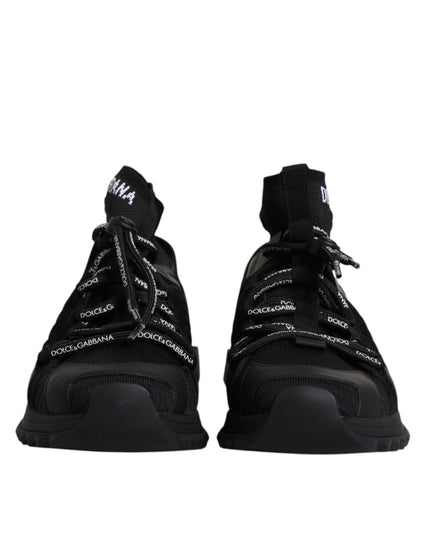 Dolce & Gabbana Black Sorrento Logo Men Sneakers Socks Shoes