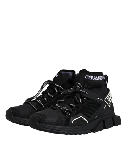 Dolce & Gabbana Black Sorrento Logo Men Sneakers Socks Shoes