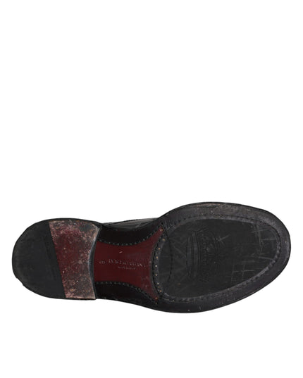 Dolce & Gabbana Black Leather Derby Wingtip Formal Shoes