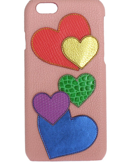 Dolce & Gabbana Pink Leather Heart Phone Cover