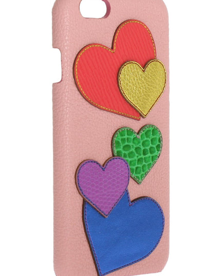 Dolce & Gabbana Pink Leather Heart Phone Cover