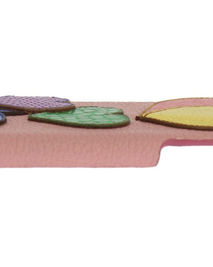 Dolce & Gabbana Pink Leather Heart Phone Cover