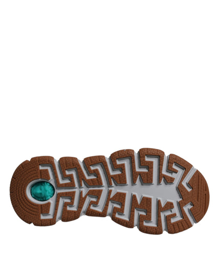 Versace White Trigreca Barocco Print Low Top Sneakers Shoes