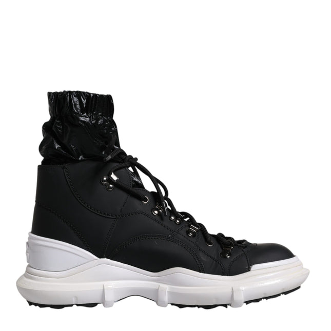 Dolce & Gabbana Black Nylon Galileo High Top Sneakers Shoes