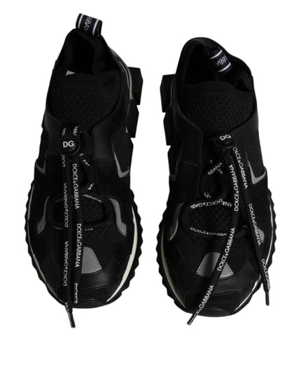 Dolce & Gabbana Black White Logo Sorrento Mens Sneakers Shoes