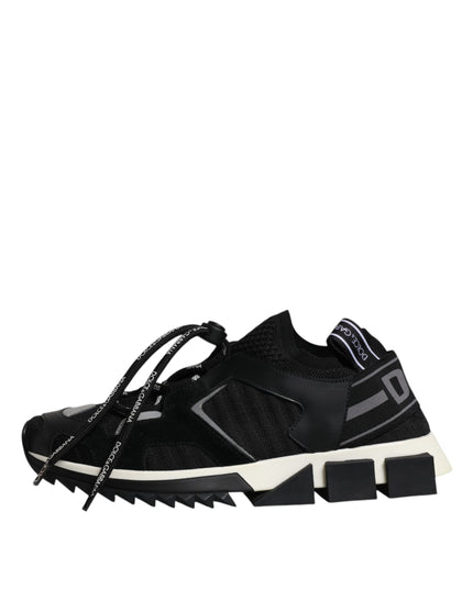 Dolce & Gabbana Black White Logo Sorrento Mens Sneakers Shoes