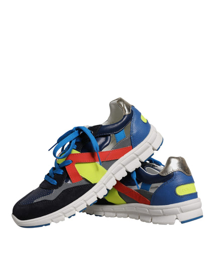 Dolce & Gabbana Multicolor Leather Suede Low Top Sneakers Shoes