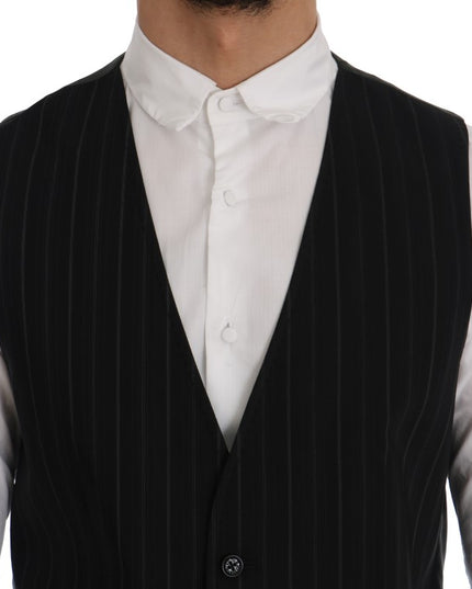 Dolce & Gabbana Black STAFF Cotton Striped Vest