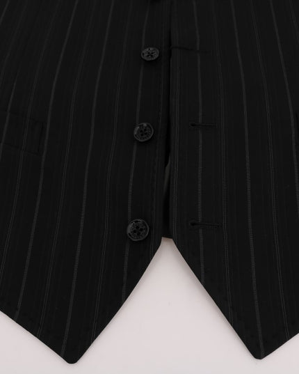 Dolce & Gabbana Black STAFF Cotton Striped Vest