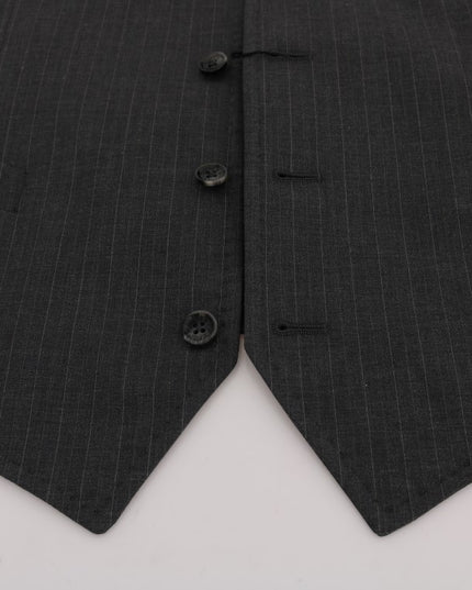 Dolce & Gabbana Gray STAFF Cotton Striped Vest