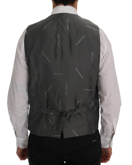 Dolce & Gabbana Gray STAFF Cotton Striped Vest