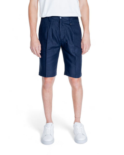 Antony Morato Blue Linen Bermuda Shorts