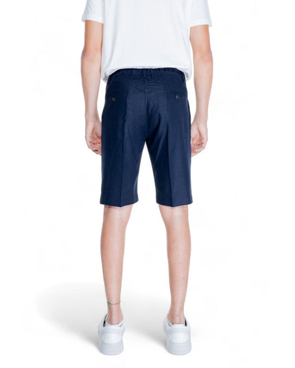 Antony Morato Blue Linen Bermuda Shorts