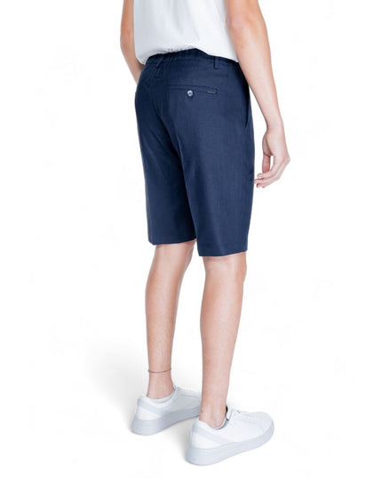 Antony Morato Blue Linen Bermuda Shorts
