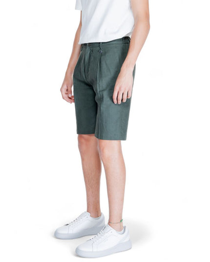 Antony Morato Green Linen Bermuda Shorts