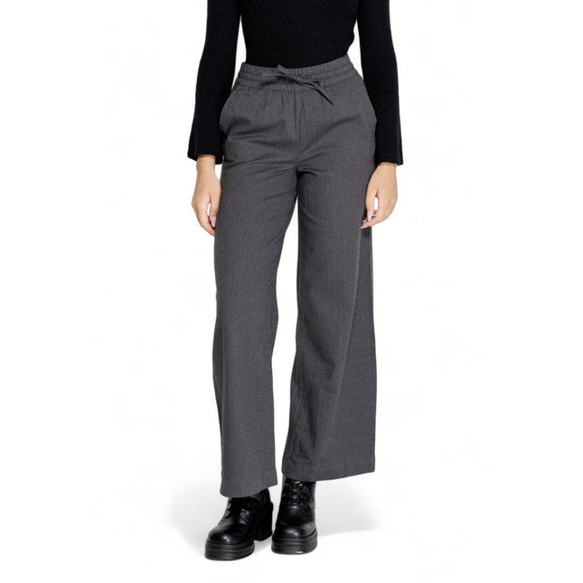 Jacqueline De Yong Gray Cotton Casual Pants