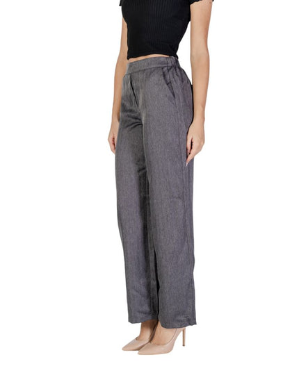 Jacqueline De Yong Gray Polyester Casual Pants