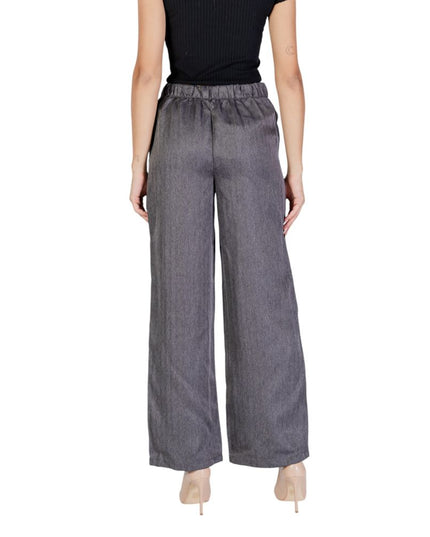 Jacqueline De Yong Gray Polyester Casual Pants