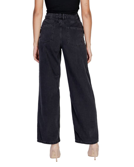 Jacqueline De Yong Black Cotton Relaxed Fit Jeans