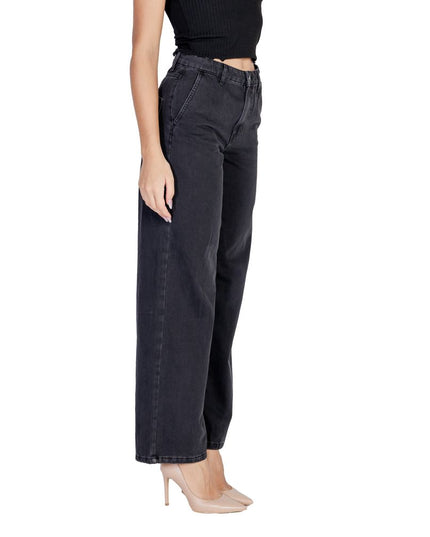 Jacqueline De Yong Black Cotton Relaxed Fit Jeans