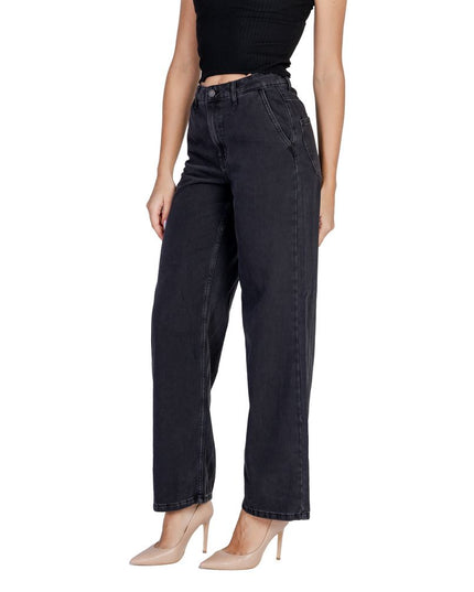 Jacqueline De Yong Black Cotton Relaxed Fit Jeans